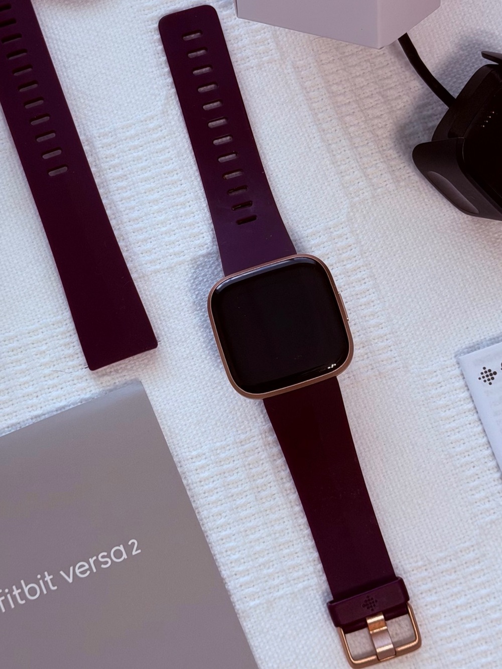 fitbit Versa 2 Smartwatch - Deep Purple with Rose Gold Case - Picture 3 of 16